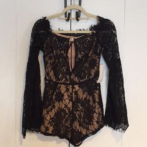 Sexy Black Lace Romper